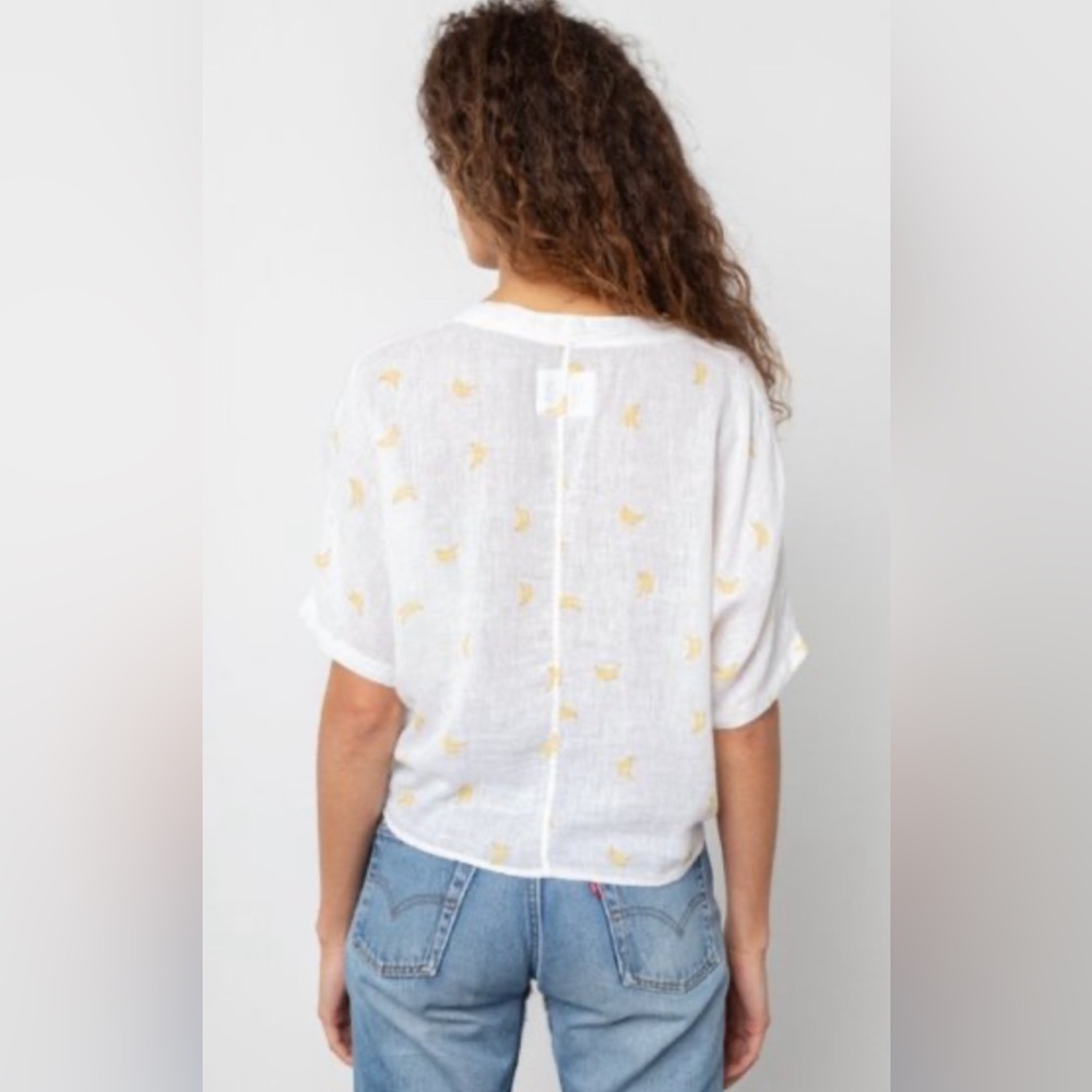 Rails Thea Banana Bunch Linen Rayon Button Tie Kn… - image 4